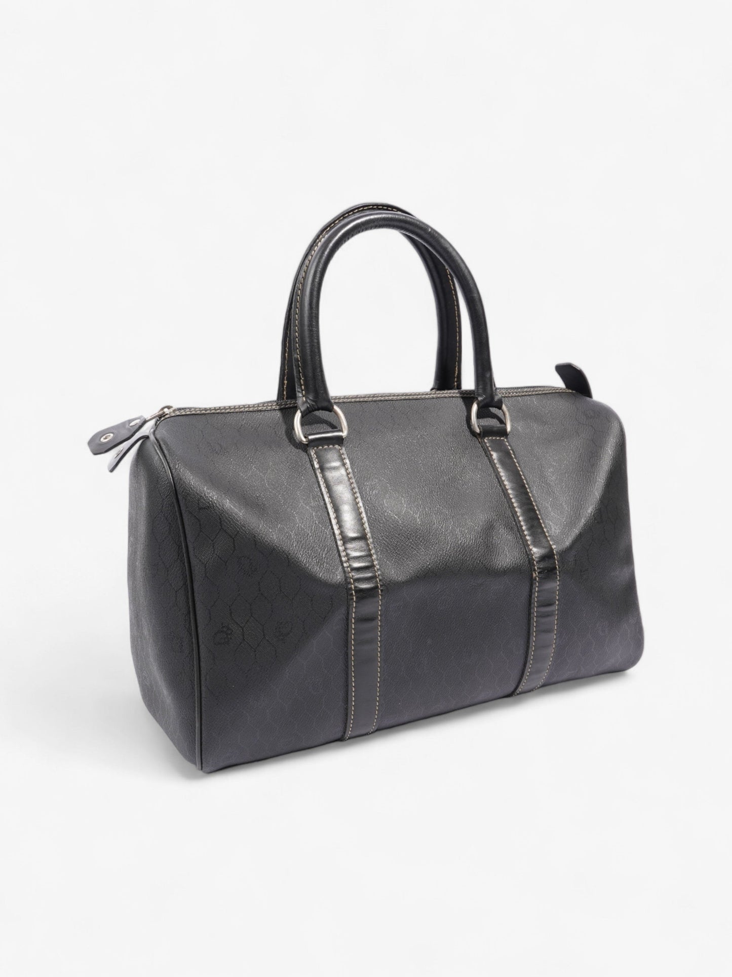 Christian Dior Mini Boston Honeycomb Black Coated Canvas