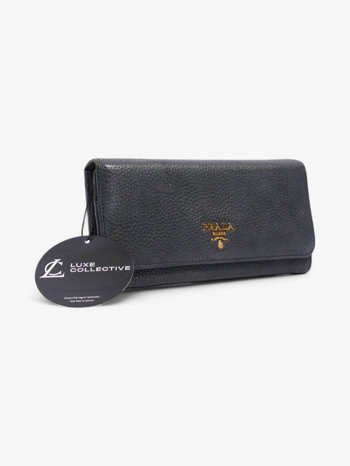 Prada Continental Wallet Dark Grey Leather