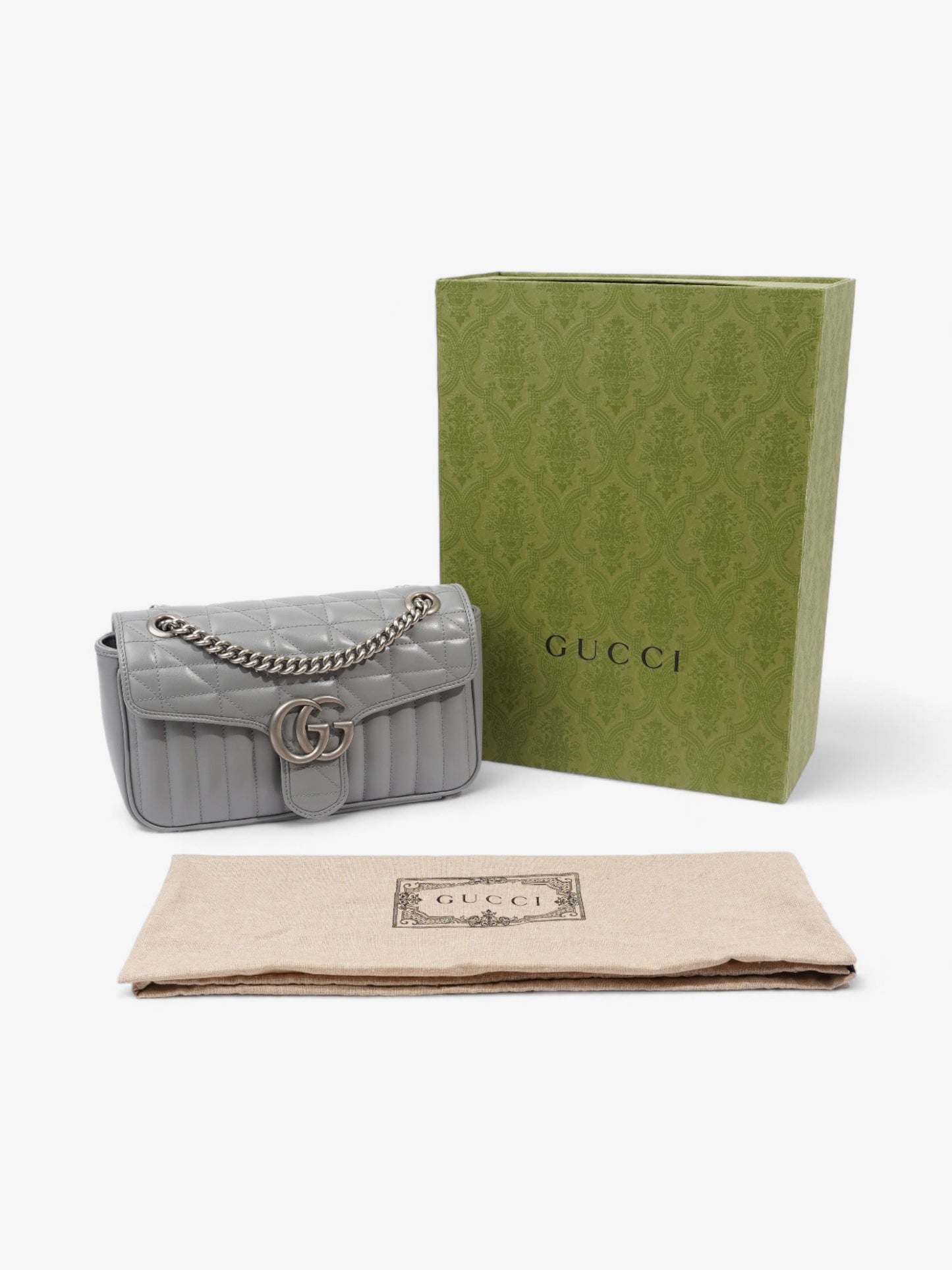Gucci GG Marmont Grey Leather Small