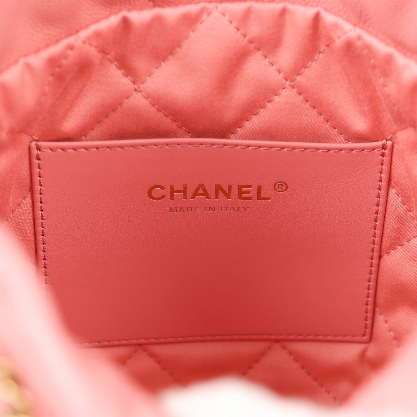 Chanel Mini 22 Bag Pink Shiny Pebbled Calfskin Gold Hardware