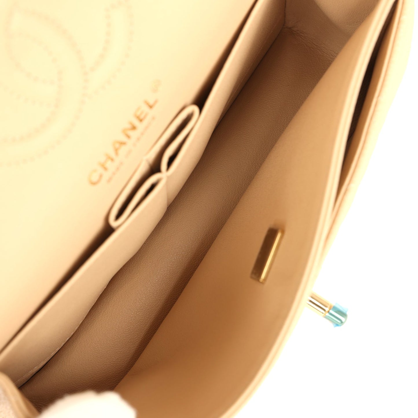 Chanel Small Classic Double Flap Bag Beige Caviar Gold Hardware