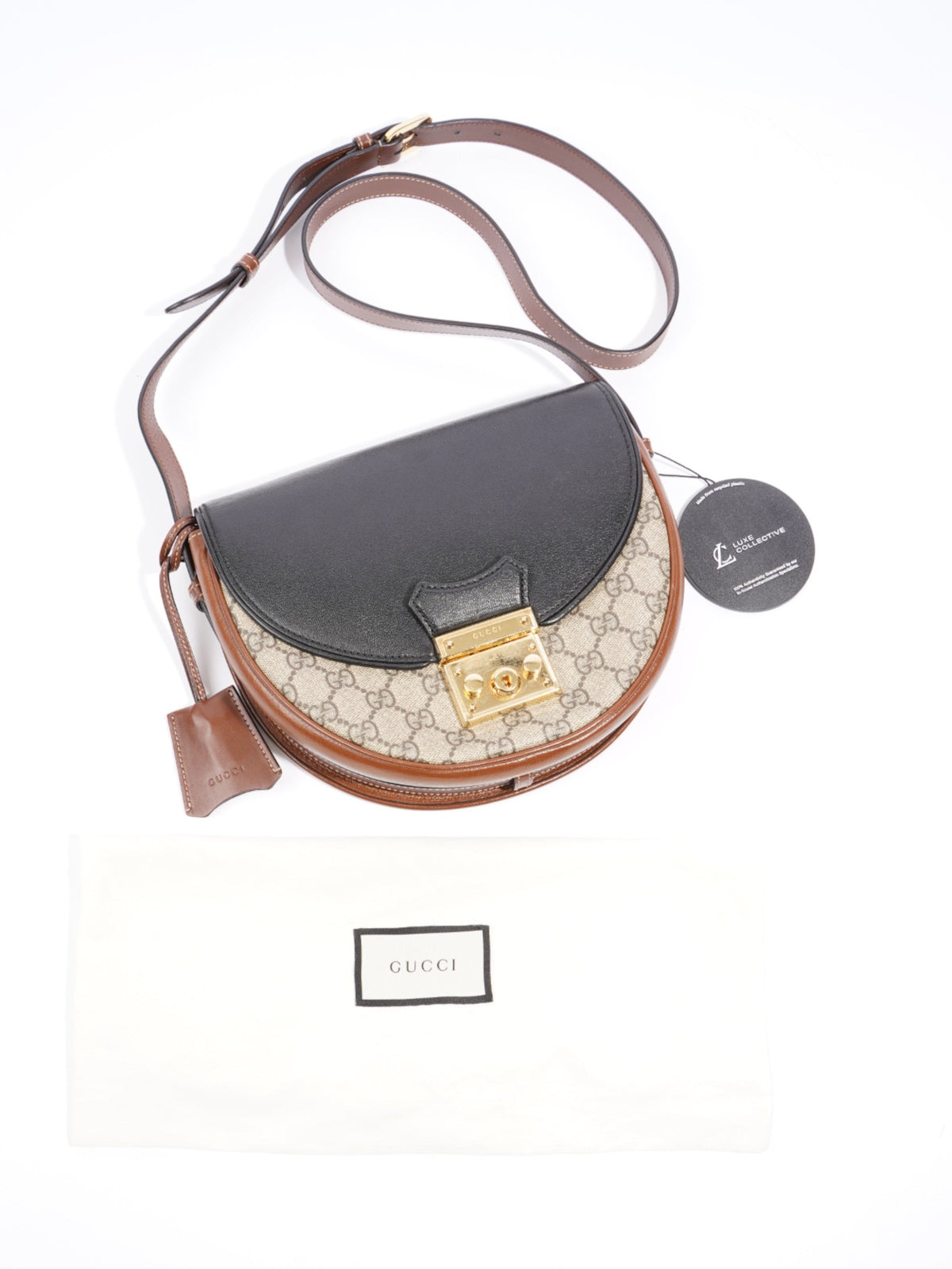 Gucci Padlock Shoulder Bag Black / Supreme Coated Canvas