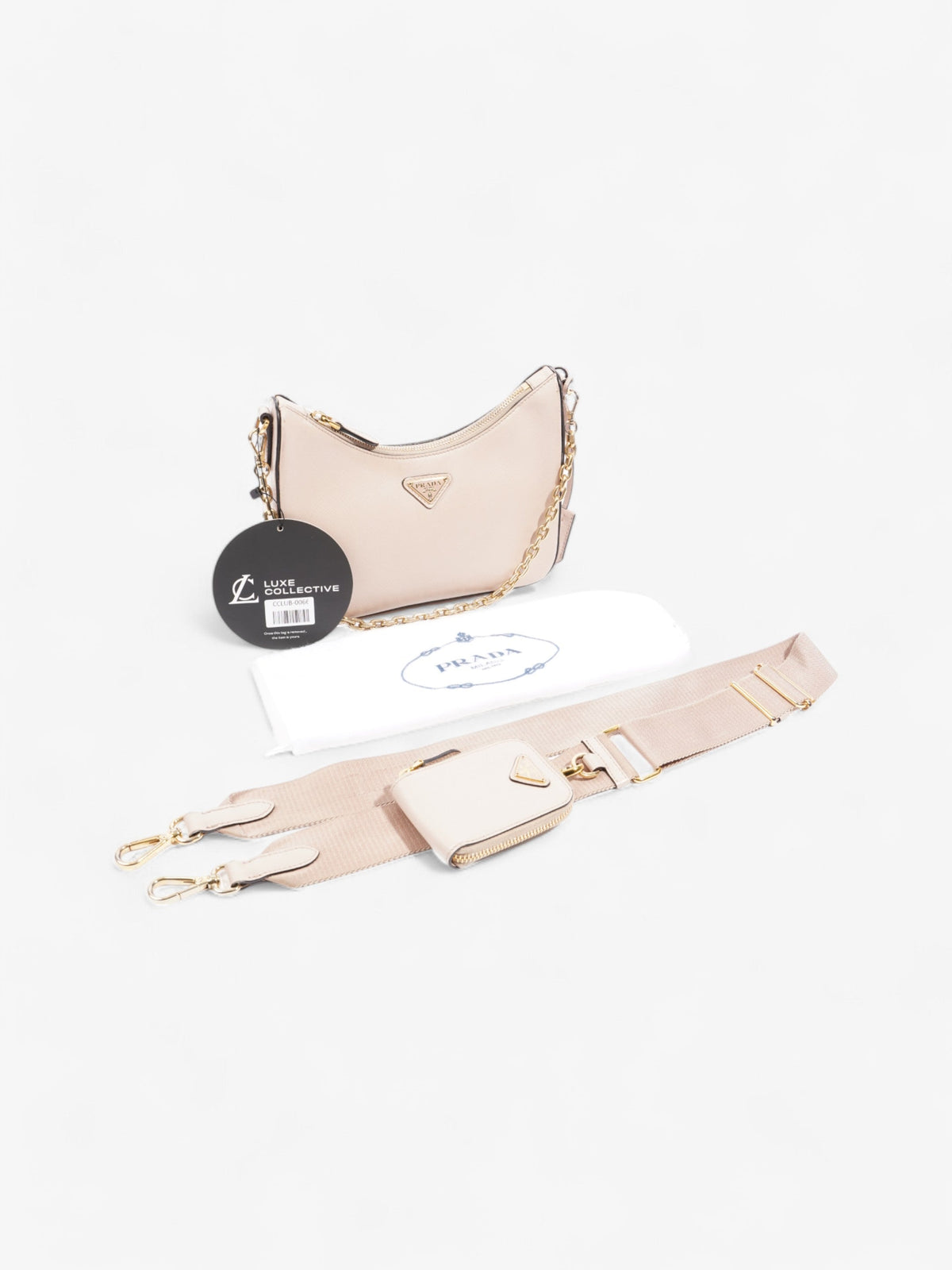 Prada Re-Edition 2005 Nude Saffiano Leather
