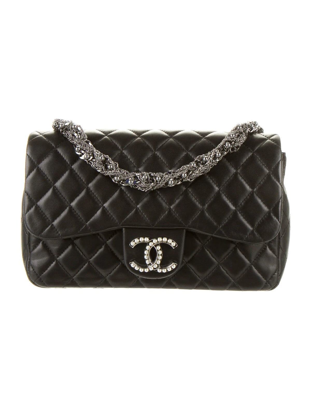 CHANEL CC WESTMINSTER PEARL FLAP LAMBSKIN BAG