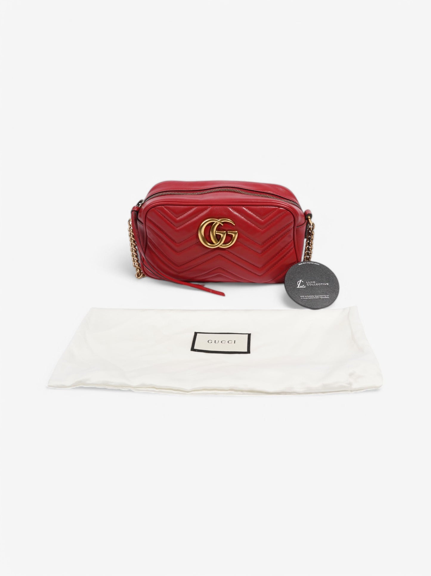Gucci GG Marmont Red Calfskin Leather Small