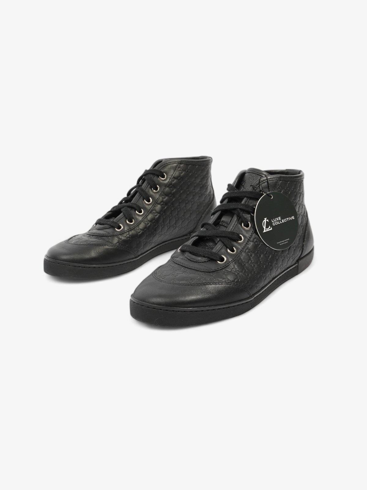 Microguccissima High-tops Black Embossed Leather EU 37 UK 4