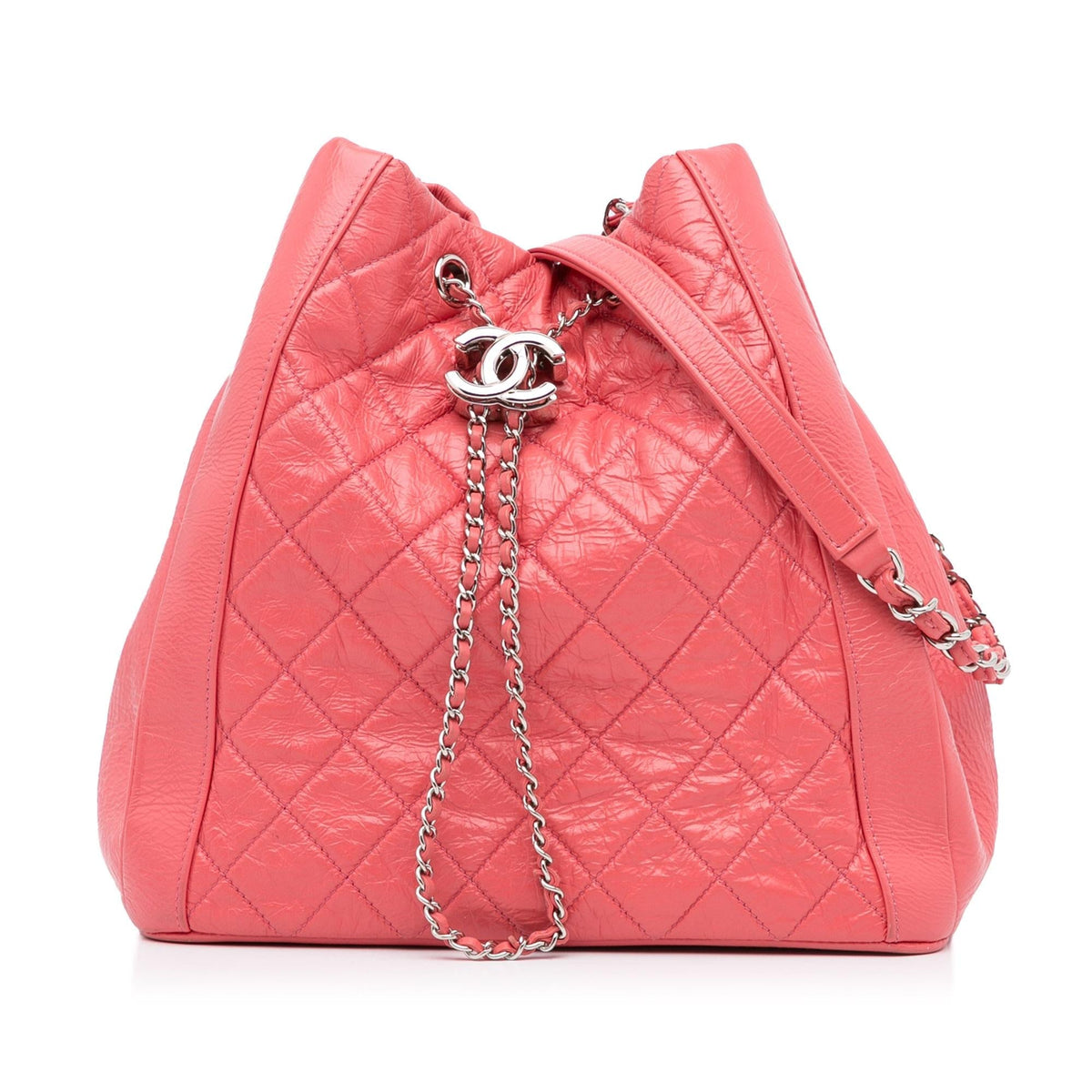 Chanel CC Chain Drawstring Bucket Bag (SHG-nXJ6uF)