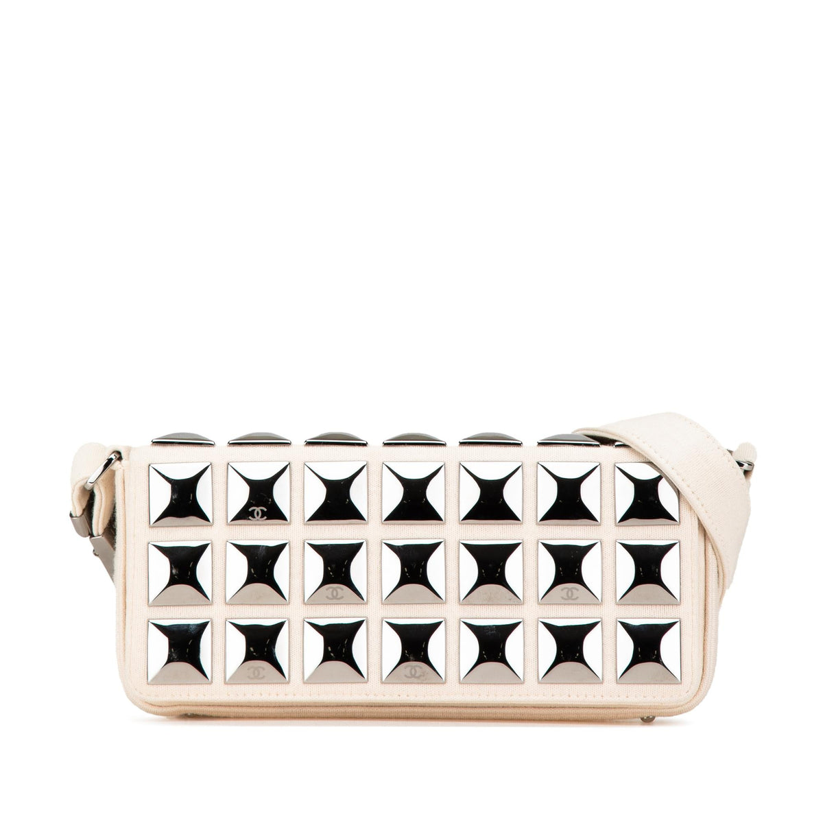 Chanel CC Jersey Pyramid Stud Flap (SHG-E3QMwv)