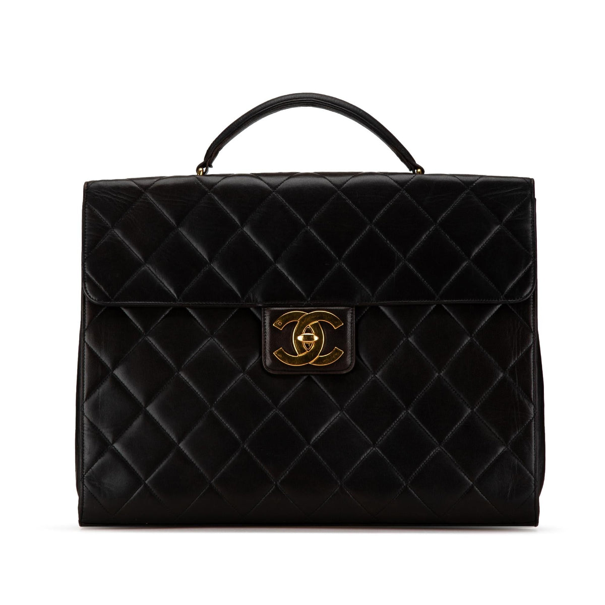 Chanel CC Quilted Lambskin Flap Briefcase (SHG-q0A6fi)