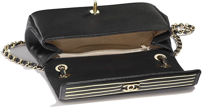 Chanel Flap Caviar Leather Gold Shoulder Bag 3