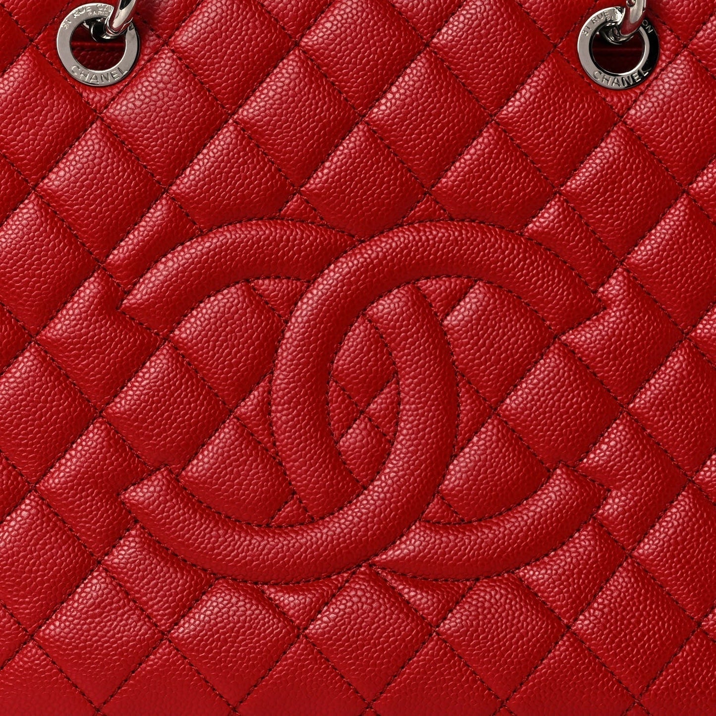 Chanel Leather Red Elegant Tote Bag 2