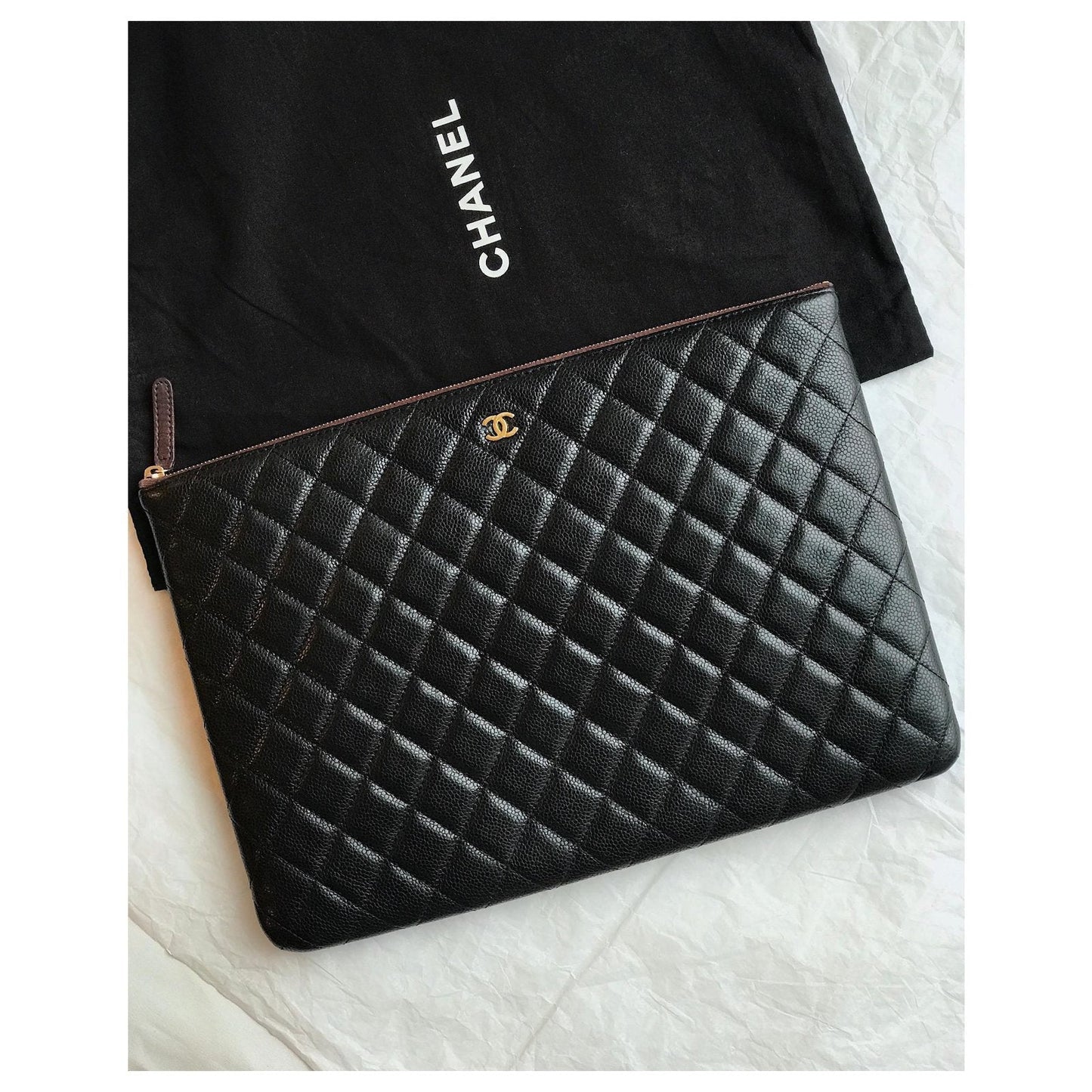 Chanel Large Caviar Leather Black Handbag