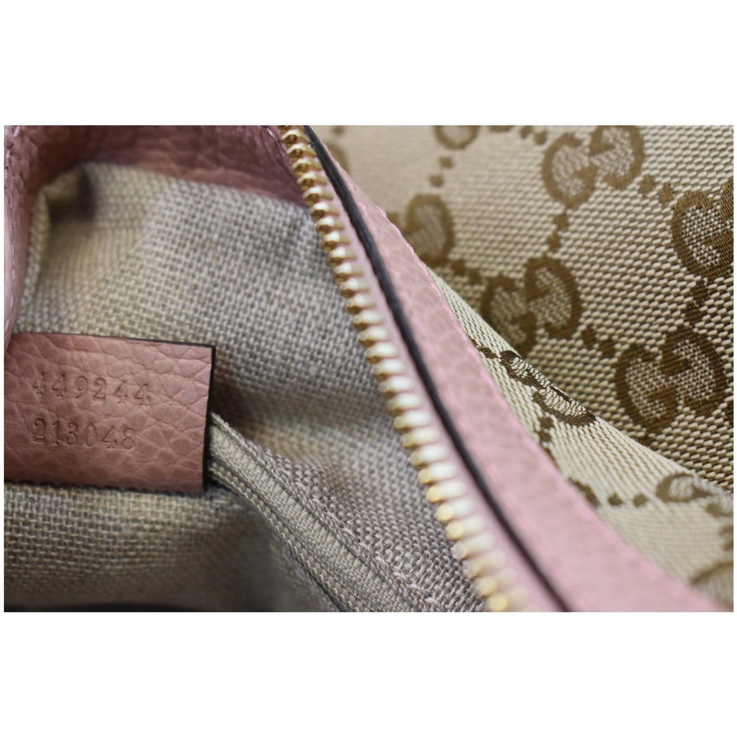 GUCCI Large Bree GG Canvas Hobo Bag Pink 449244