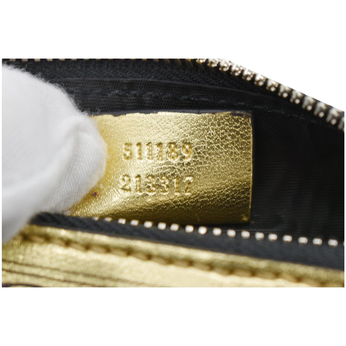 GUCCI Moon Steller Guccy Leather Crossbody Bag Gold 511189