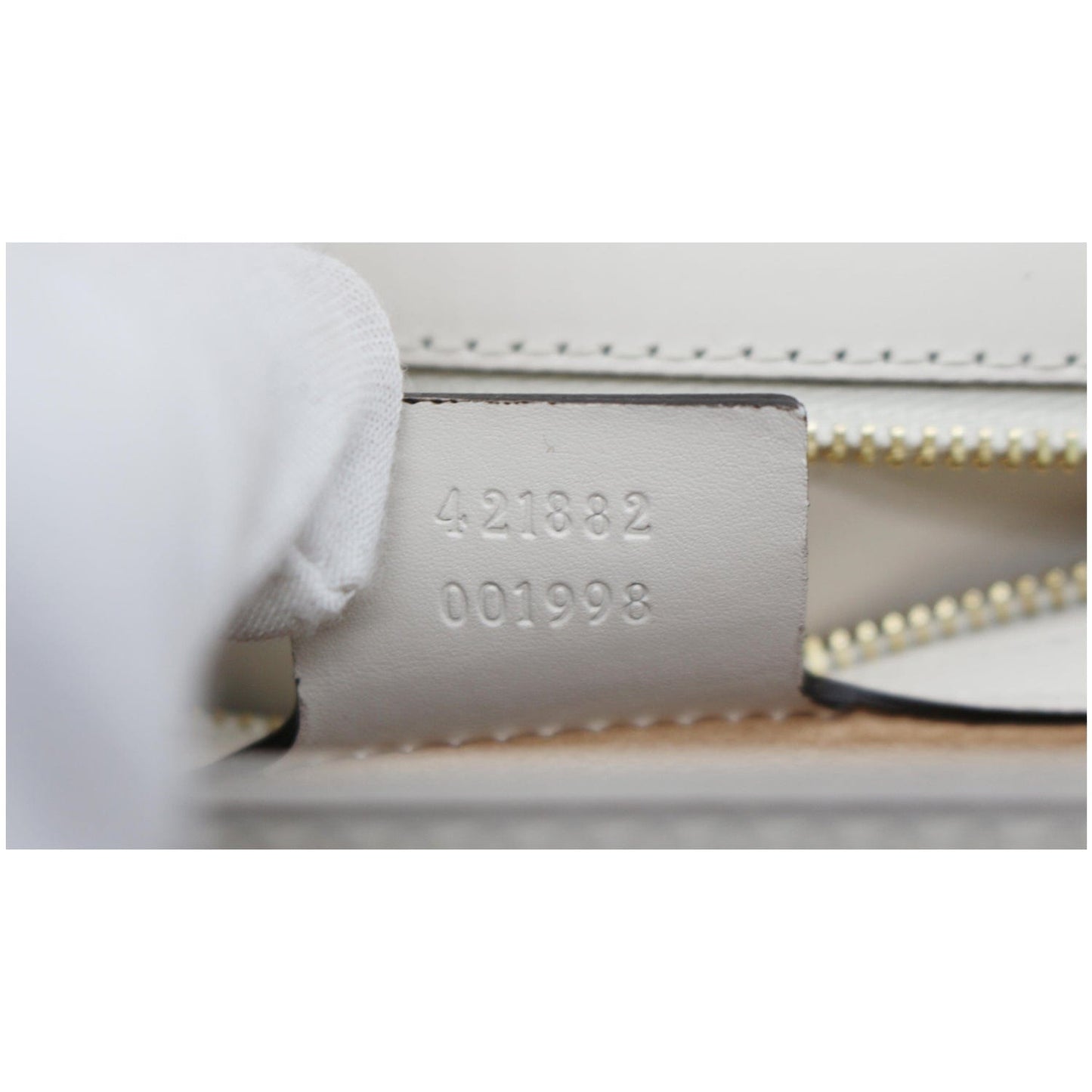 GUCCI Sylvie Small Calfskin Top Handle Bag White 421828
