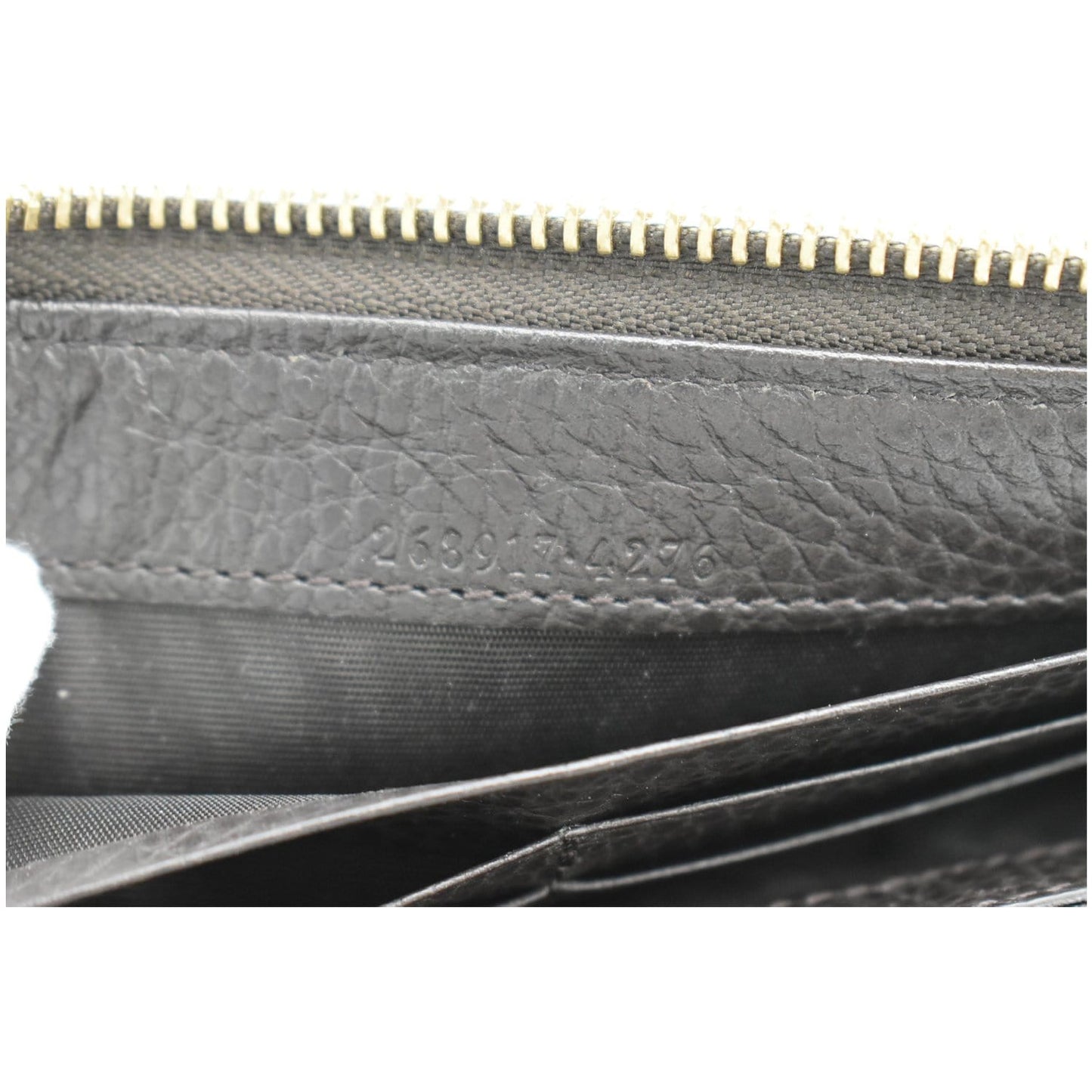 GUCCI Bow Leather Chain Wallet Black 431408