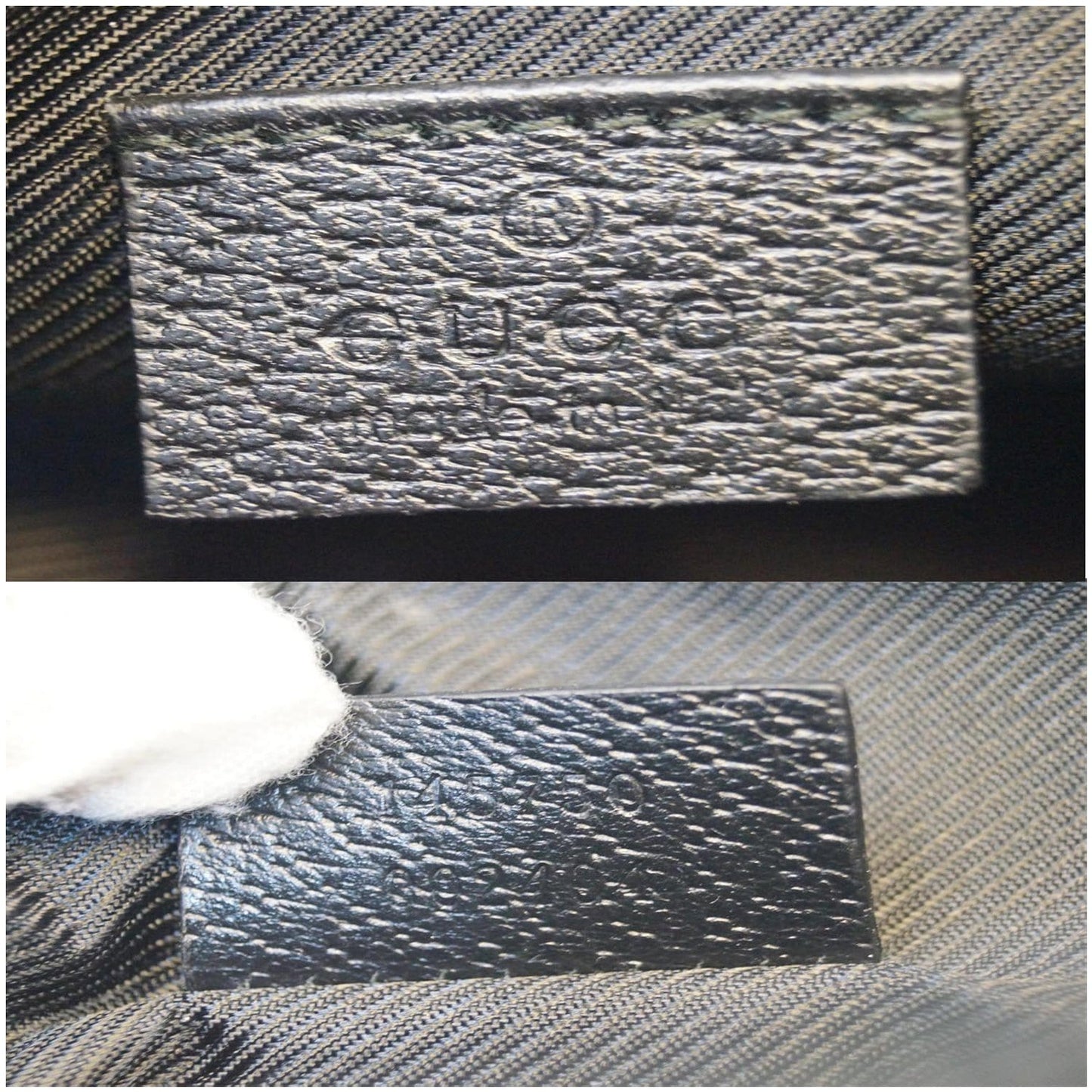 GUCCI Abbey D-Ring Ebony G Canvas Pochette Bag Black 145750