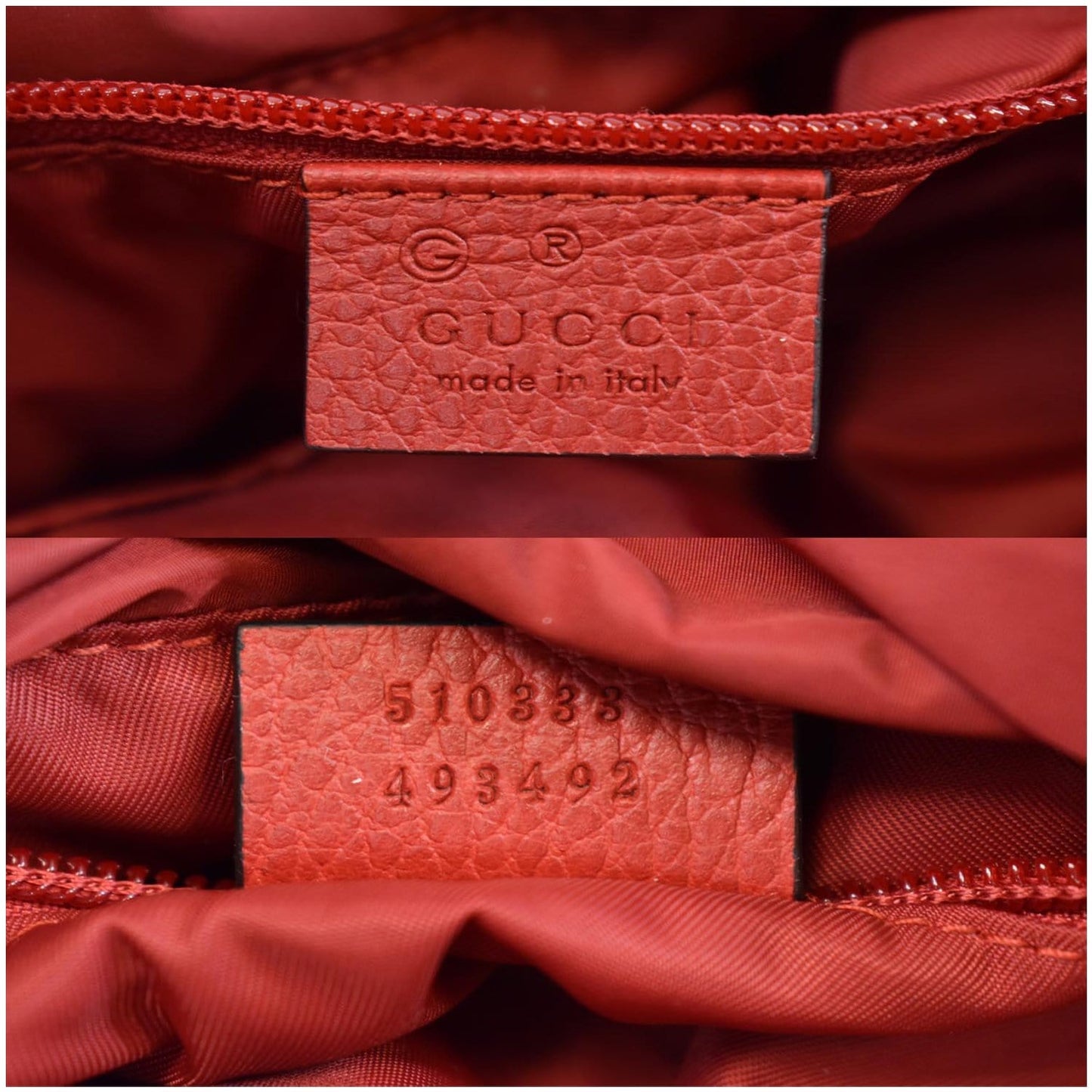 GUCCI GG Medium Monogram Nylon Tote Shoulder Bag Red 510333