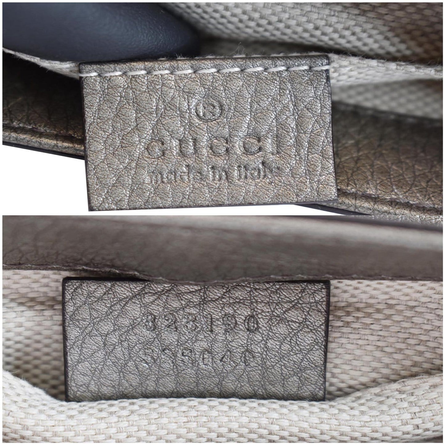 GUCCI GG Soho Tassel Pebbled Leather Shoulder Bag Silver 323190