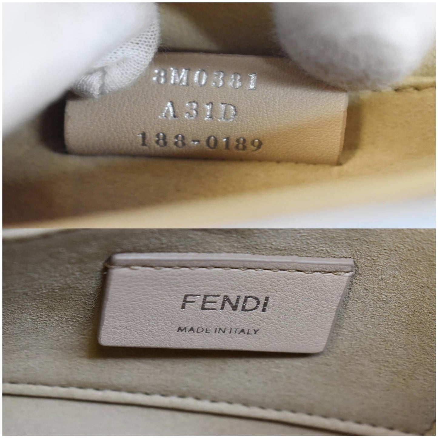 FENDI Vitello Liberty Whipstitch Bow Small Kan I Shoulder Bag Light Blue - Final Sale