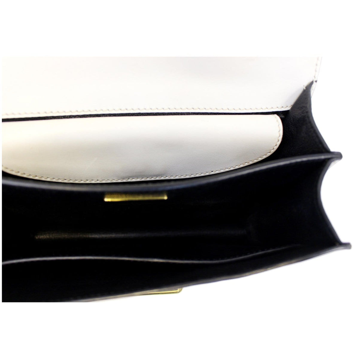 PRADA City Calf Saffiano Leather Cahier Shoulder Bag Talco Nero