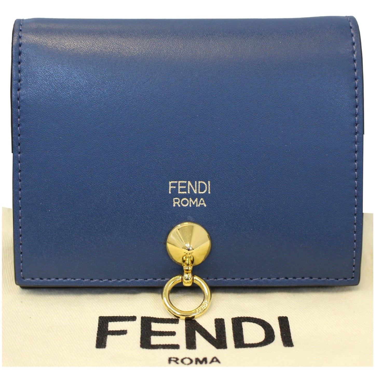 FFENDI Bi-Fold Leather Wallet Blue - Last Call