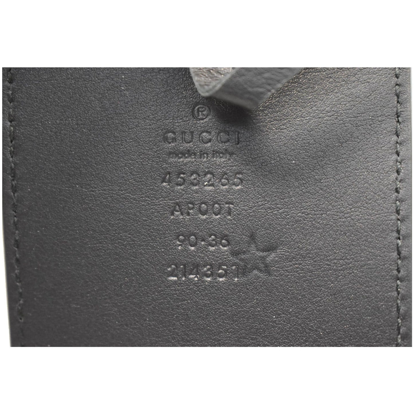 GUCCI Wide Double G Buckle Leather Belt Black Size 90/36 453265