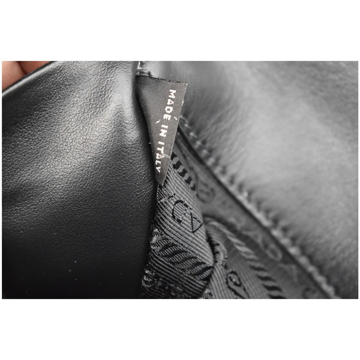 PRADA Document Nylon Leather Pouch Black