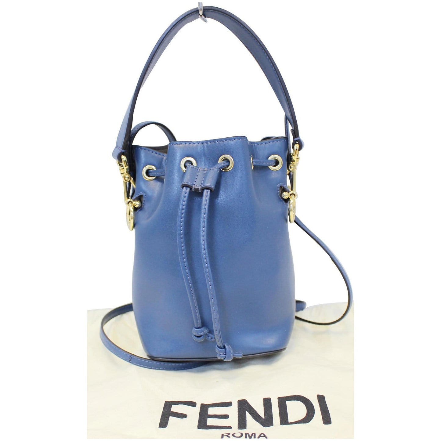 FENDI Bucket Mon Tresor Blue Crossbody Bag Blue