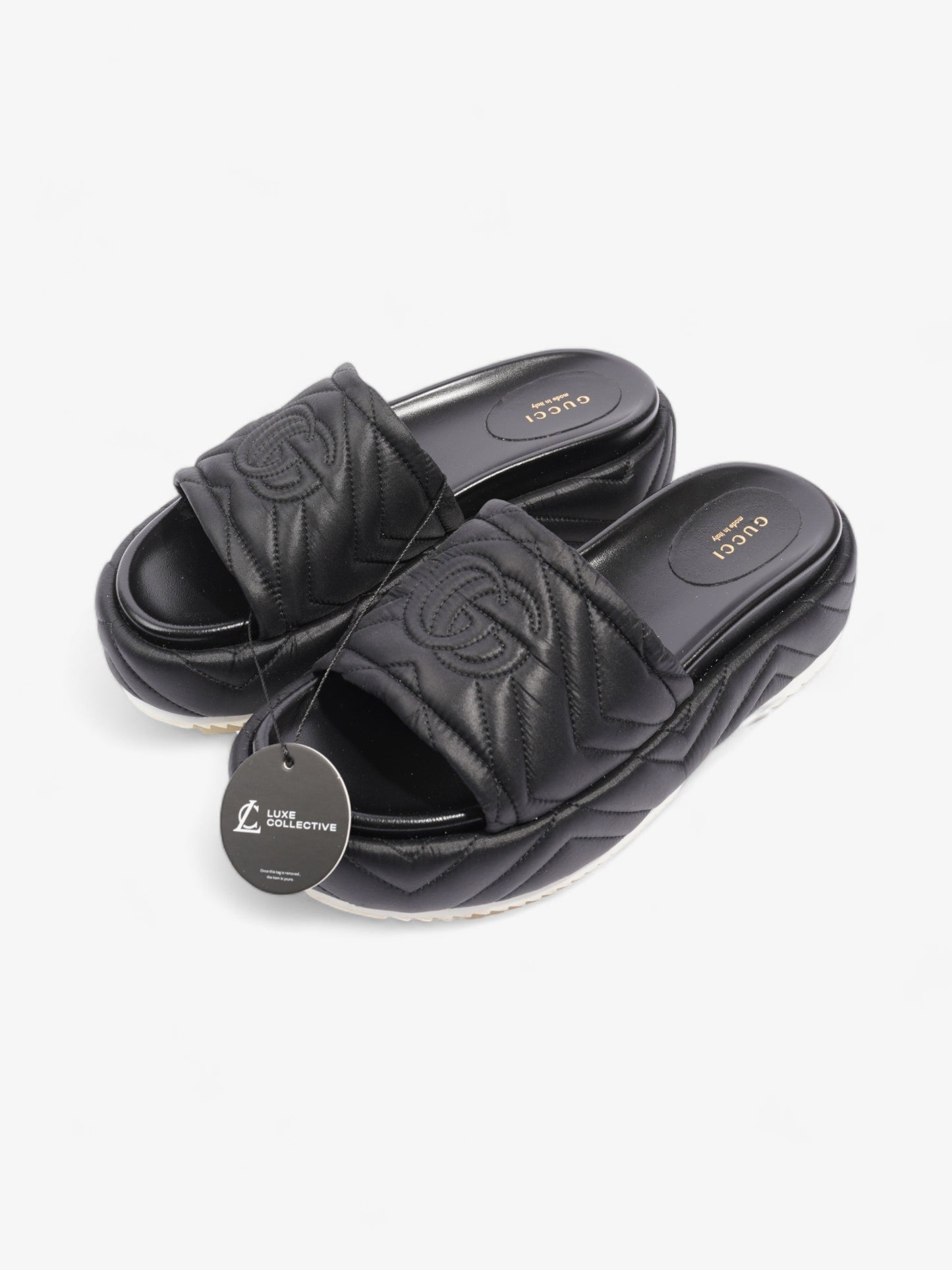 Gucci Angelina GG Platform Black Faux Leather EU 39 UK 6