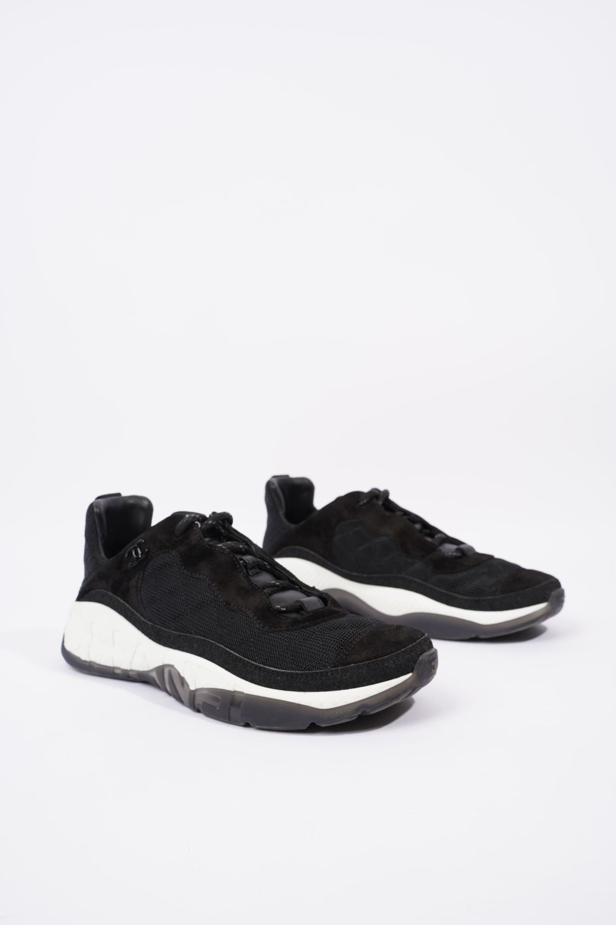 Chanel CC Logo Runners Black White EU 40.5 UK 7.5
