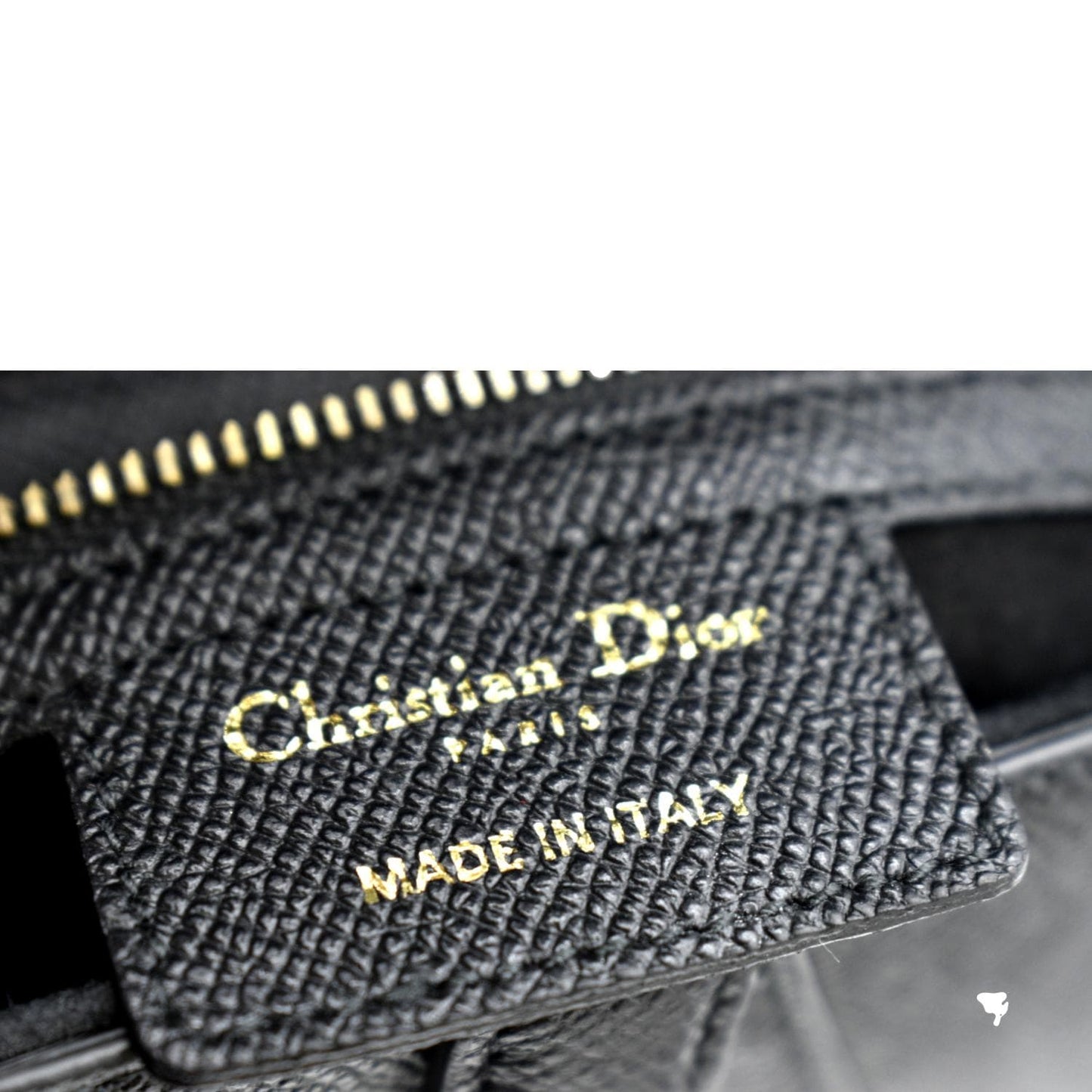 CHRISTIAN DIOR Saddle Grained Calfskin Leather Satchel Shoulder Bag Black