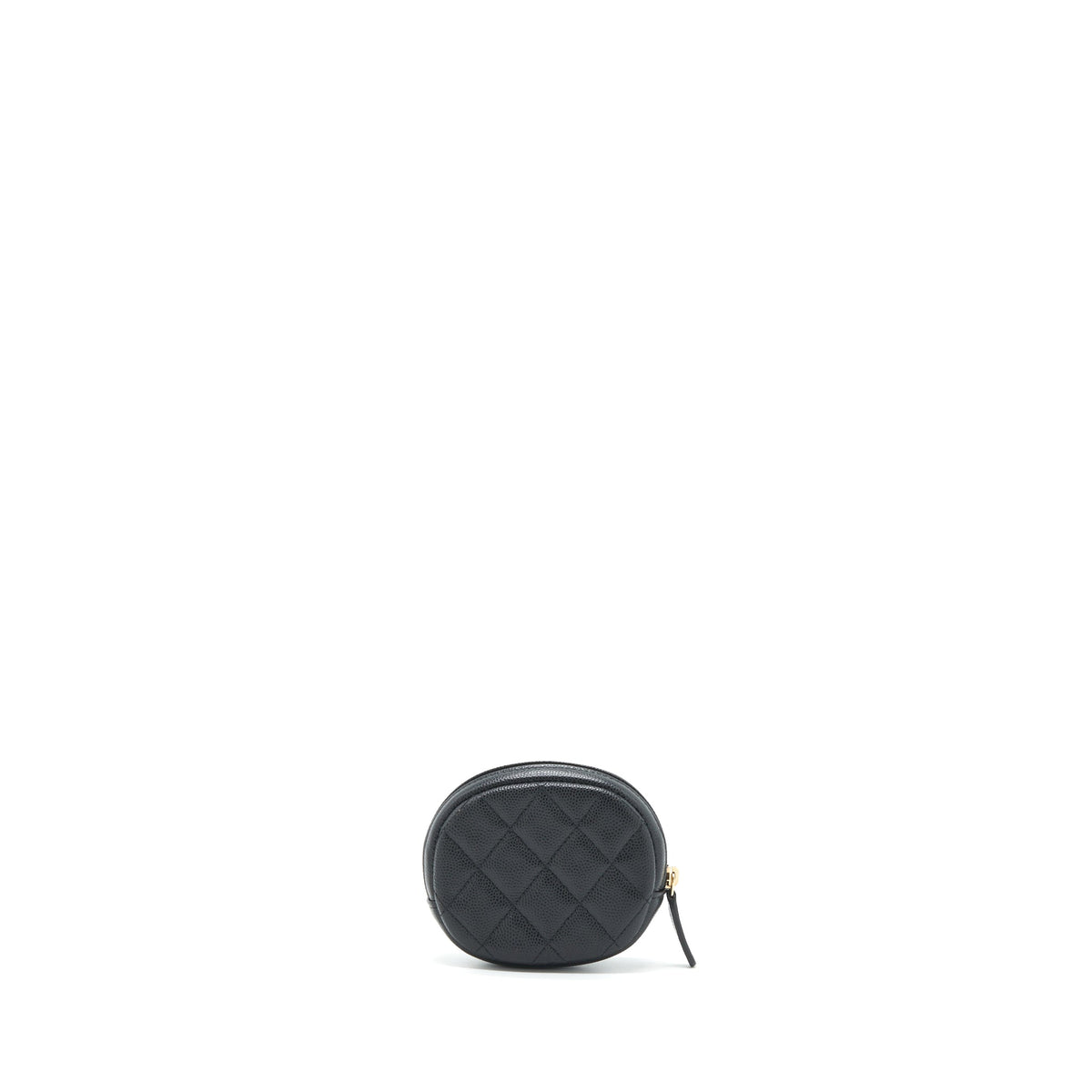 Chanel CC Logo Round Coin Purse Caviar Navy LGHW