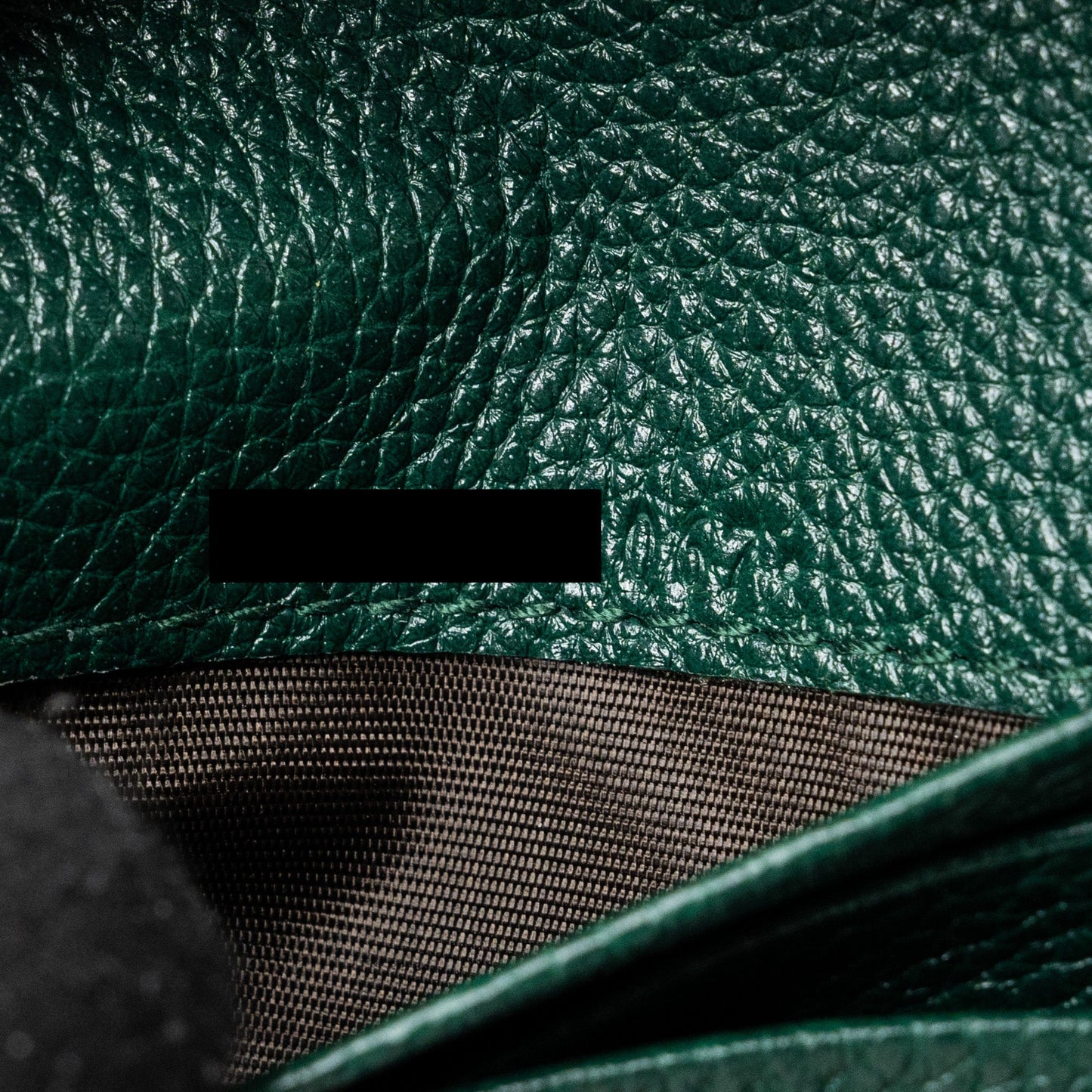 Gucci zumi mini wallet with chain calfskin dark green