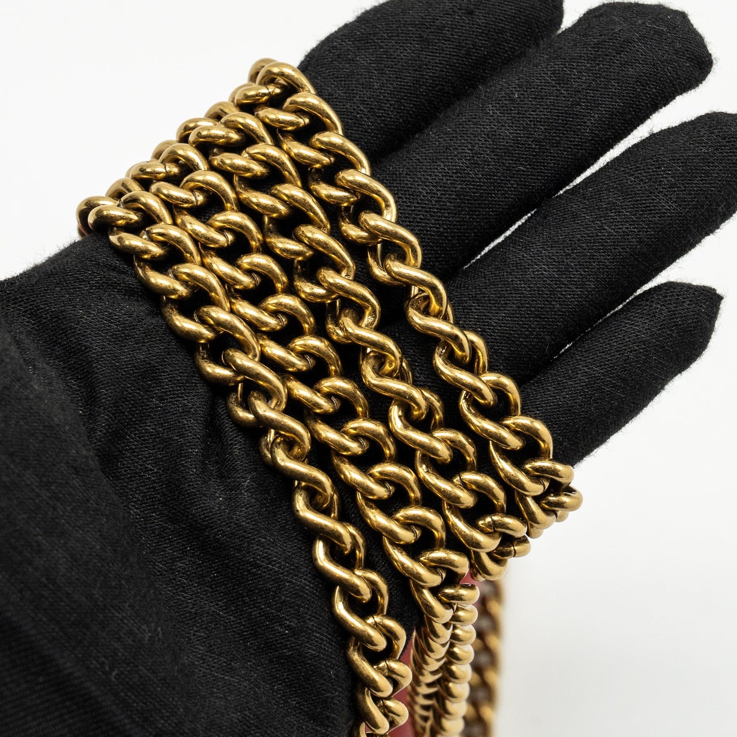 Gucci Marmont flap wallet with chain calfskin red