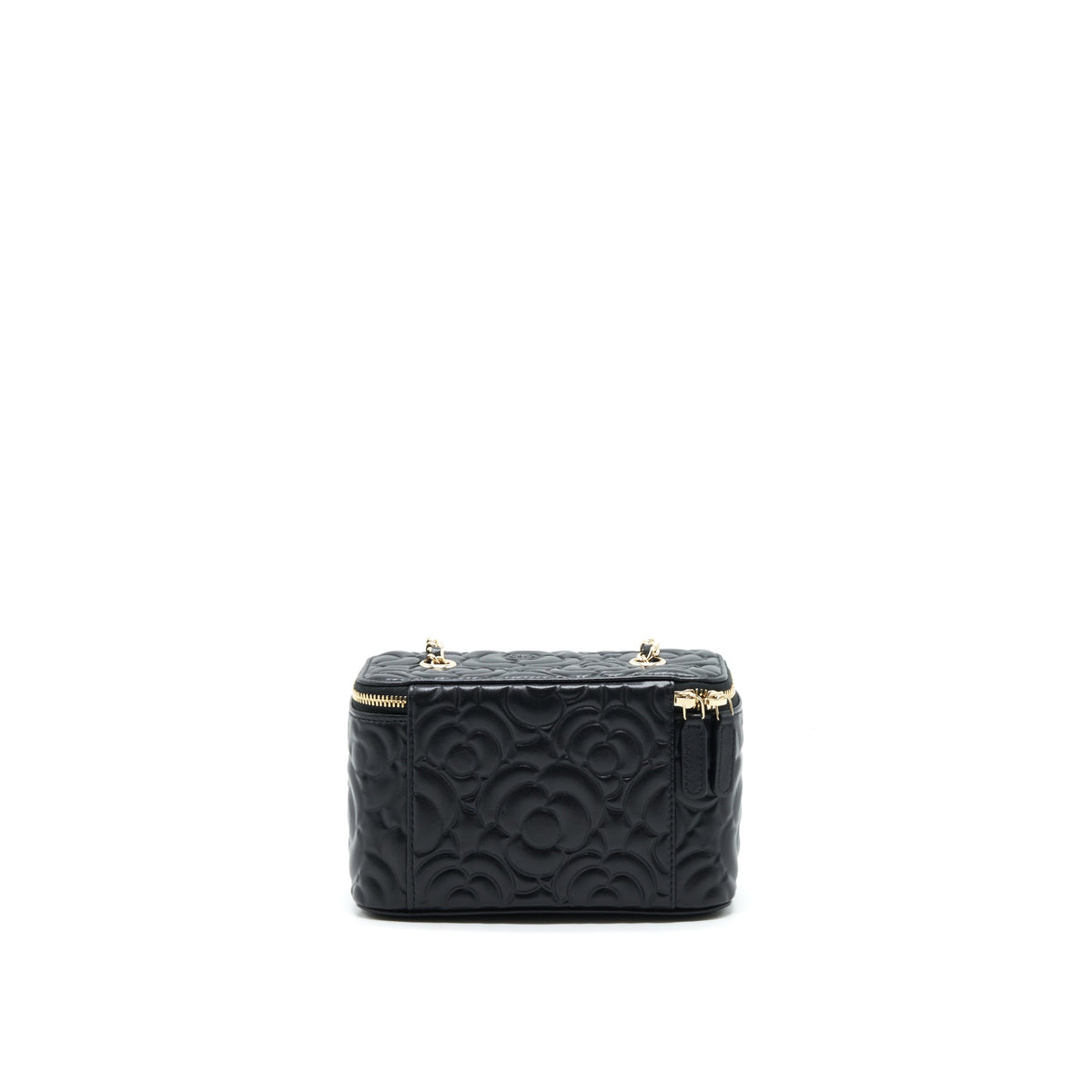 Chanel Camellia Long vanity with chains lambskin black LGHW