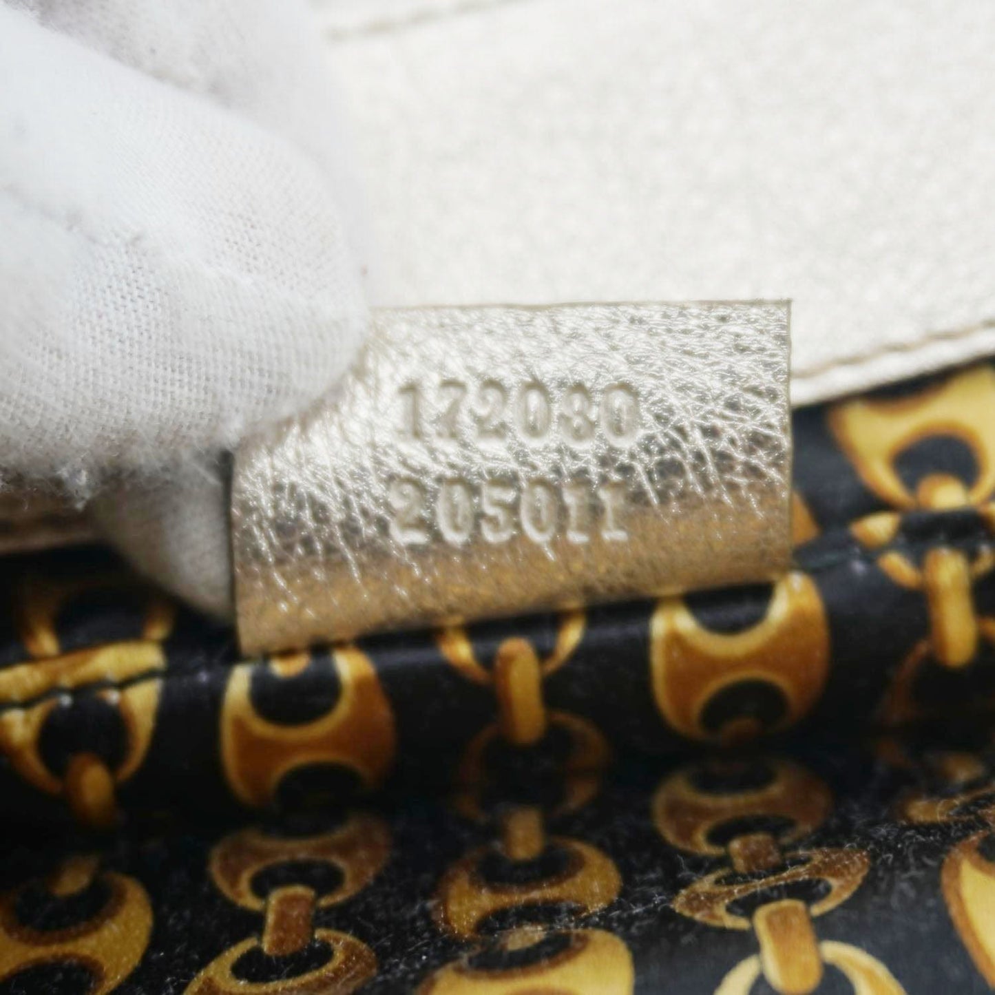 GUCCI Britt Metallic Calfskin Leather Clutch Gold