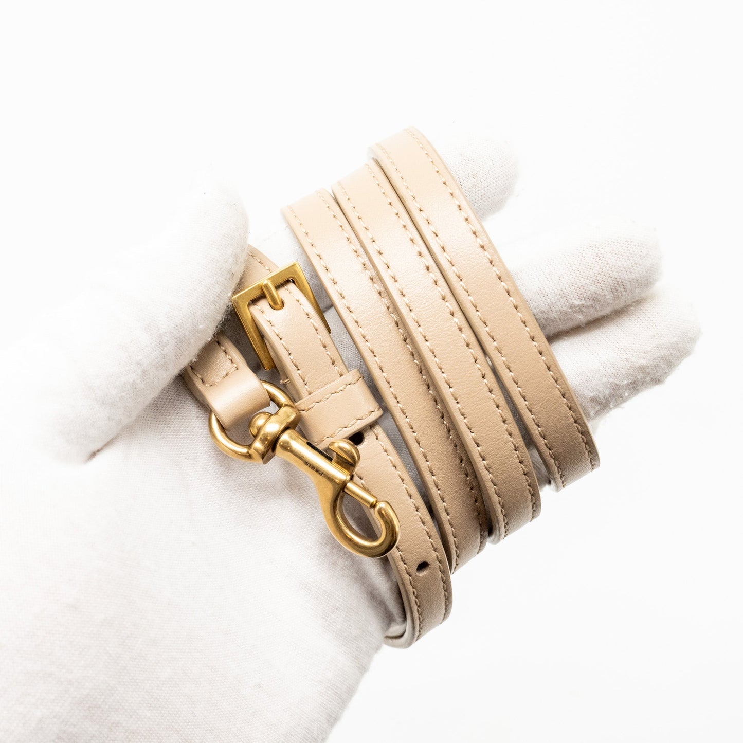 Saint Laurent/YSL Mini Toy Loulou Strap Bag Calfskin Dark Beige GHW