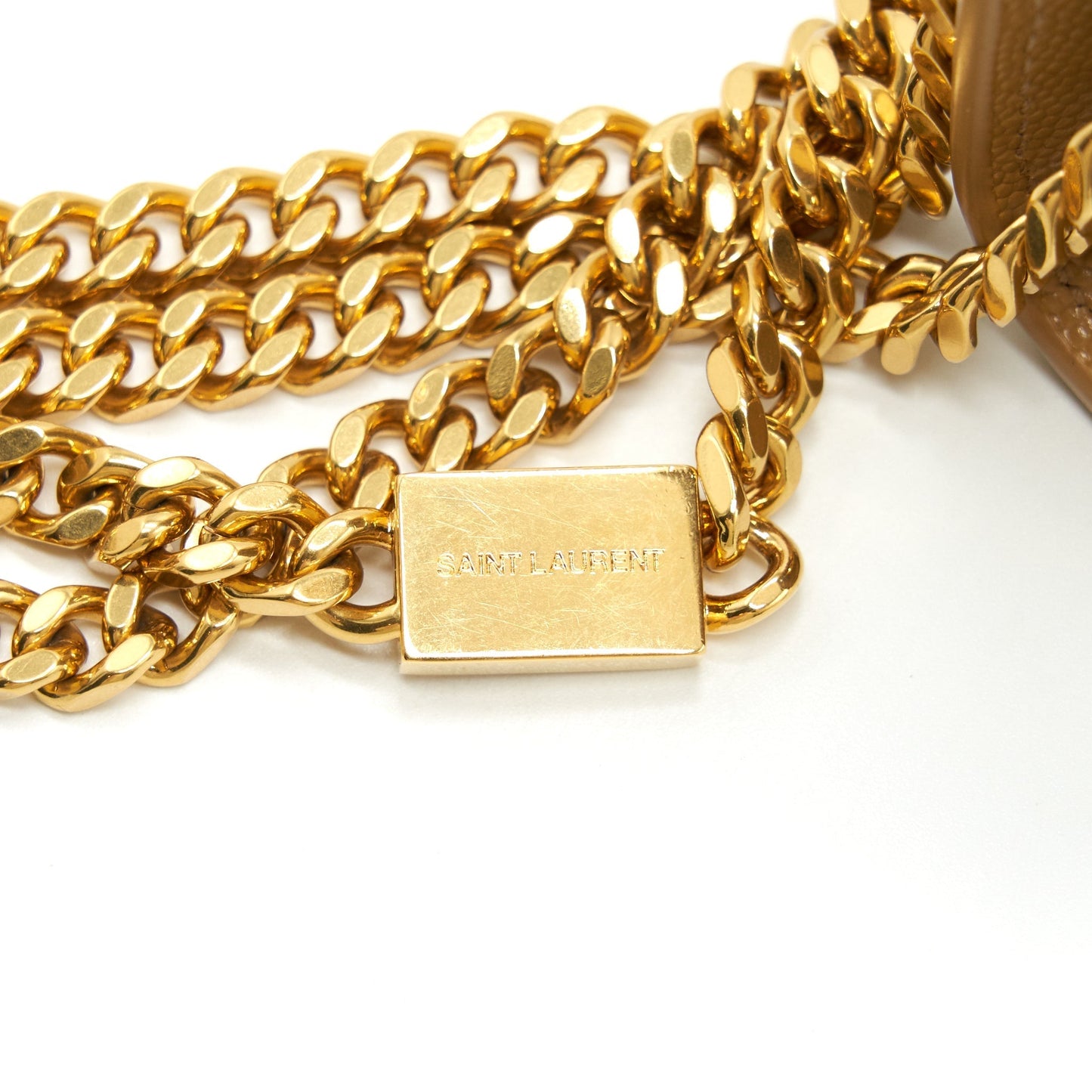 Saint Laurent Small kate Crossbody Bag Beige GHW