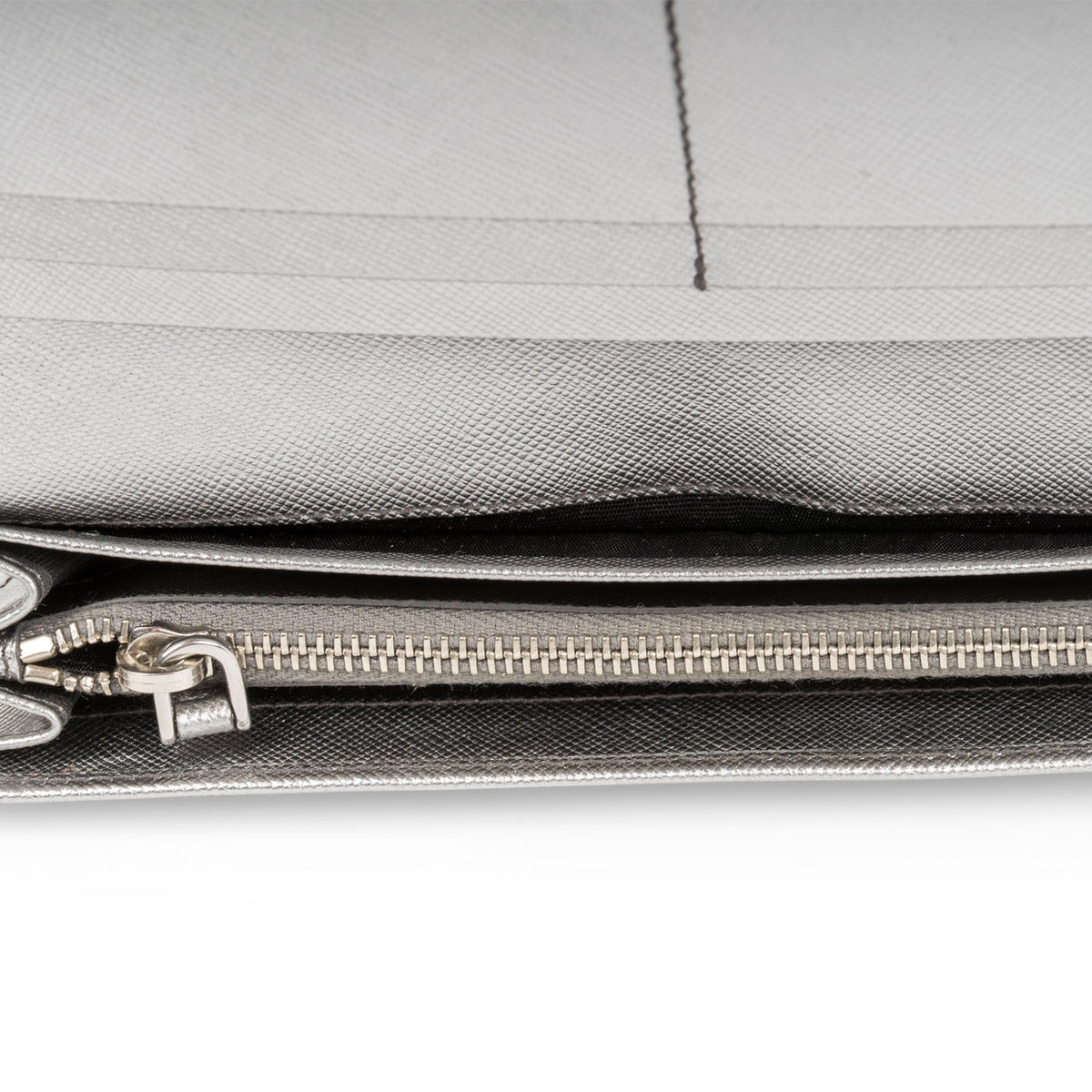 Prada Metallic Saffiano Wallet