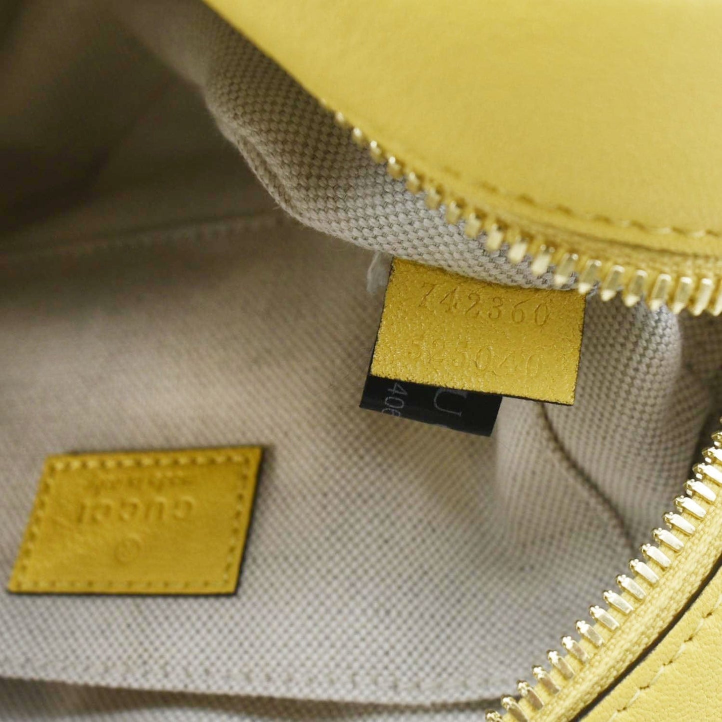 GUCCI Blondie Leather Camera Crossbody Bag Yellow 742360