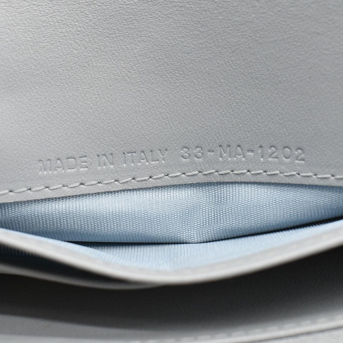 CHRISTIAN DIOR Caro Orchid Cannage Calfskin leather Long Wallet Gray