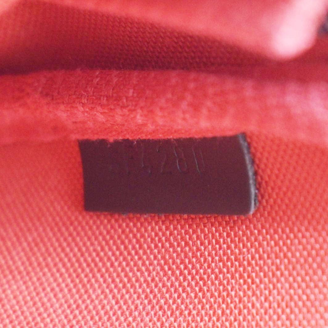 LOUIS VUITTON Mini Pochette Damier Ebene Accessoires Pouch Brown