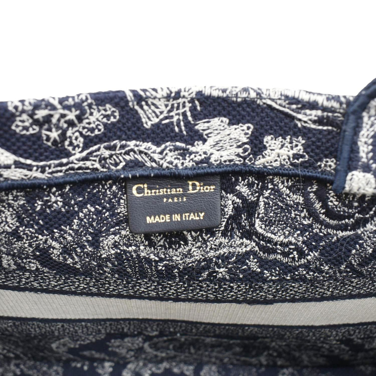 CHRISTIAN DIOR Book Medium Toile De Jouy Reverse Embroidery Tote Blue