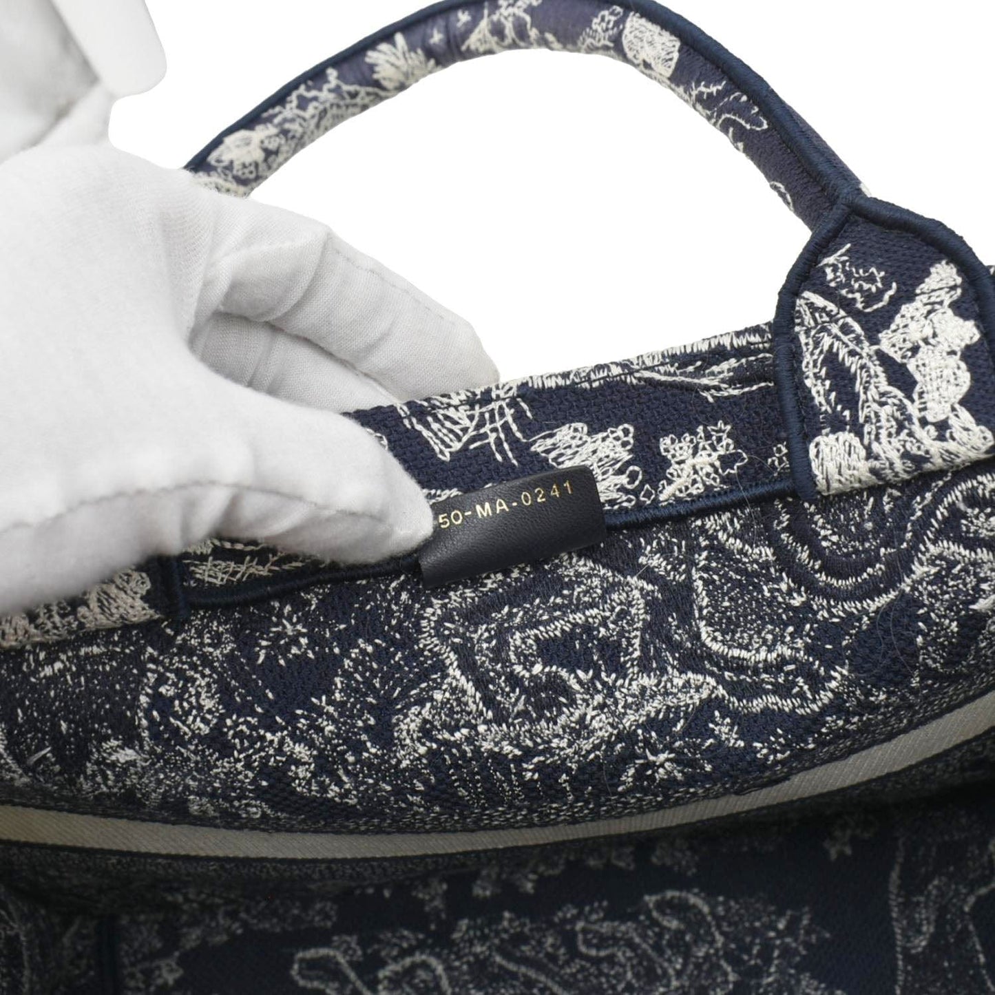 CHRISTIAN DIOR Book Medium Toile De Jouy Reverse Embroidery Tote Blue