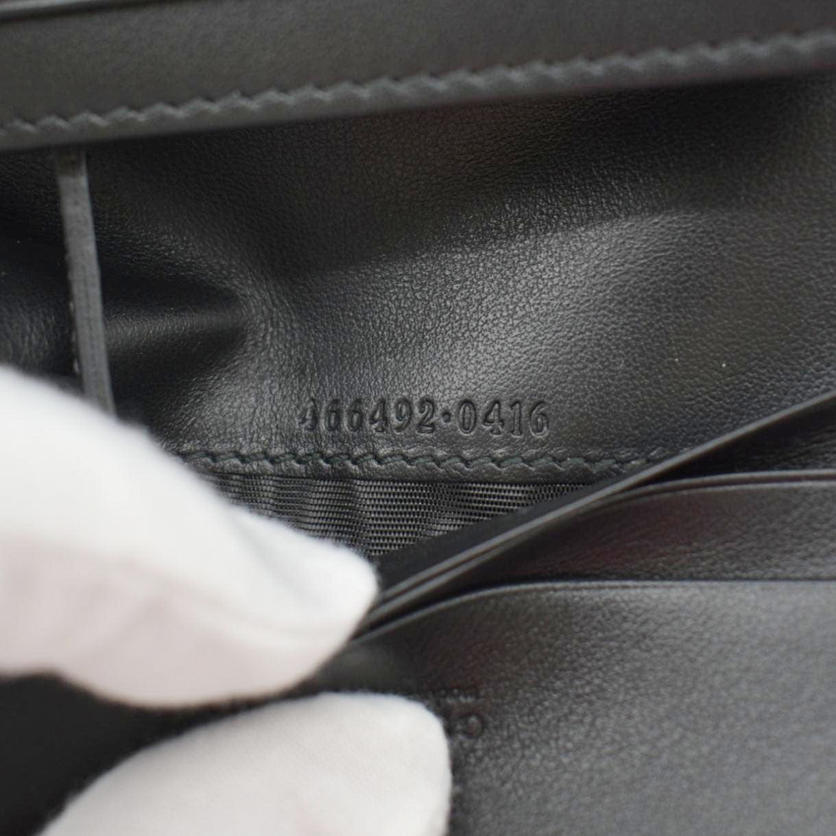 Gucci Marmont GG Matelasse Leather Card Case Wallet Black 466492