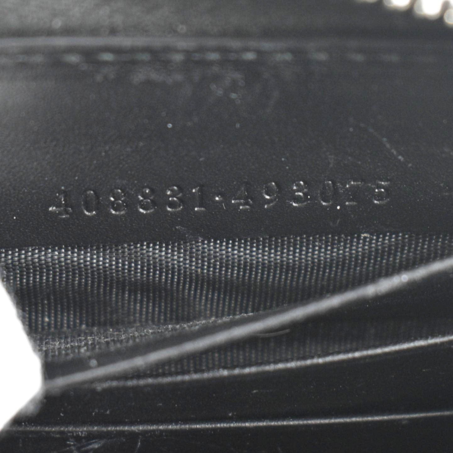 GUCCI Web Stripe Leather Zippy Wallet Black 408831