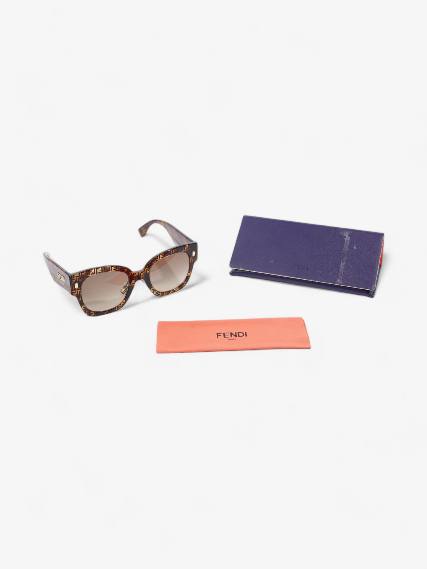 Fendi Roma Square Sunglasses Tortoise Acetate 150mm