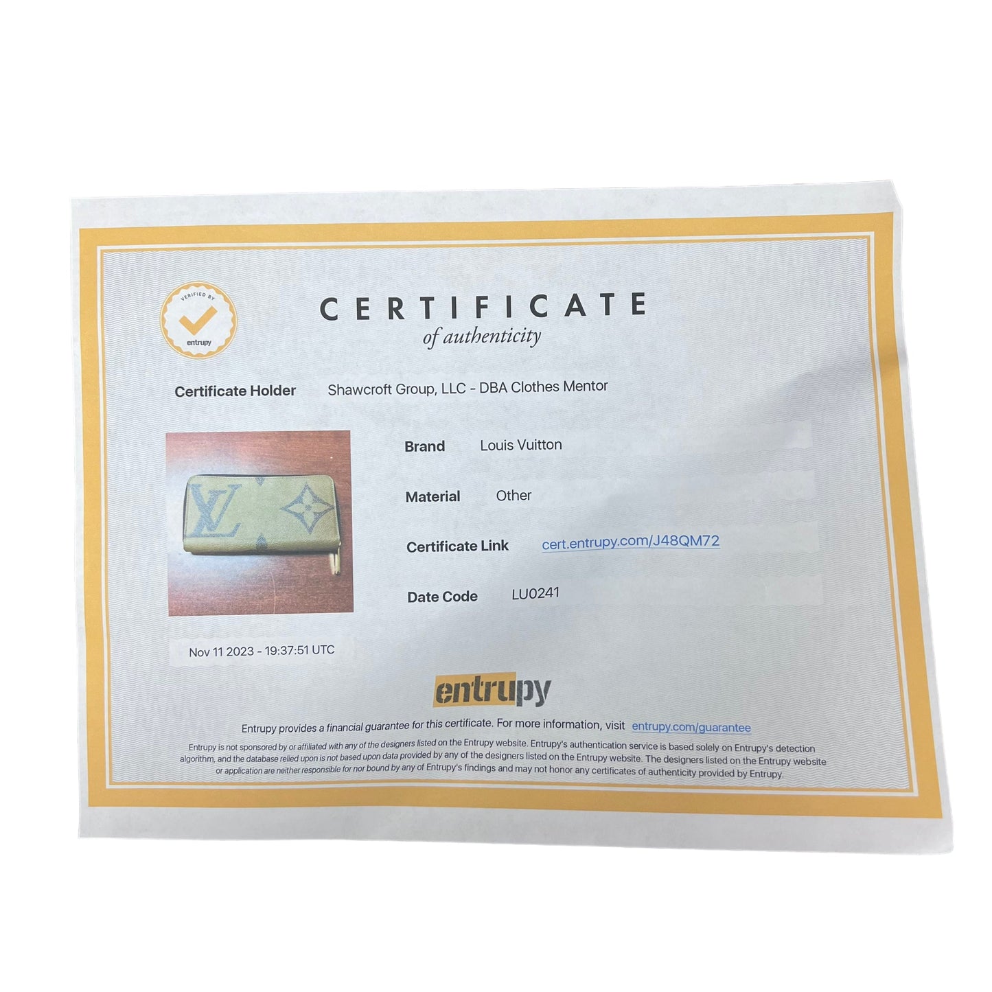 Wallet Luxury Designer By Louis Vuitton Size: Large