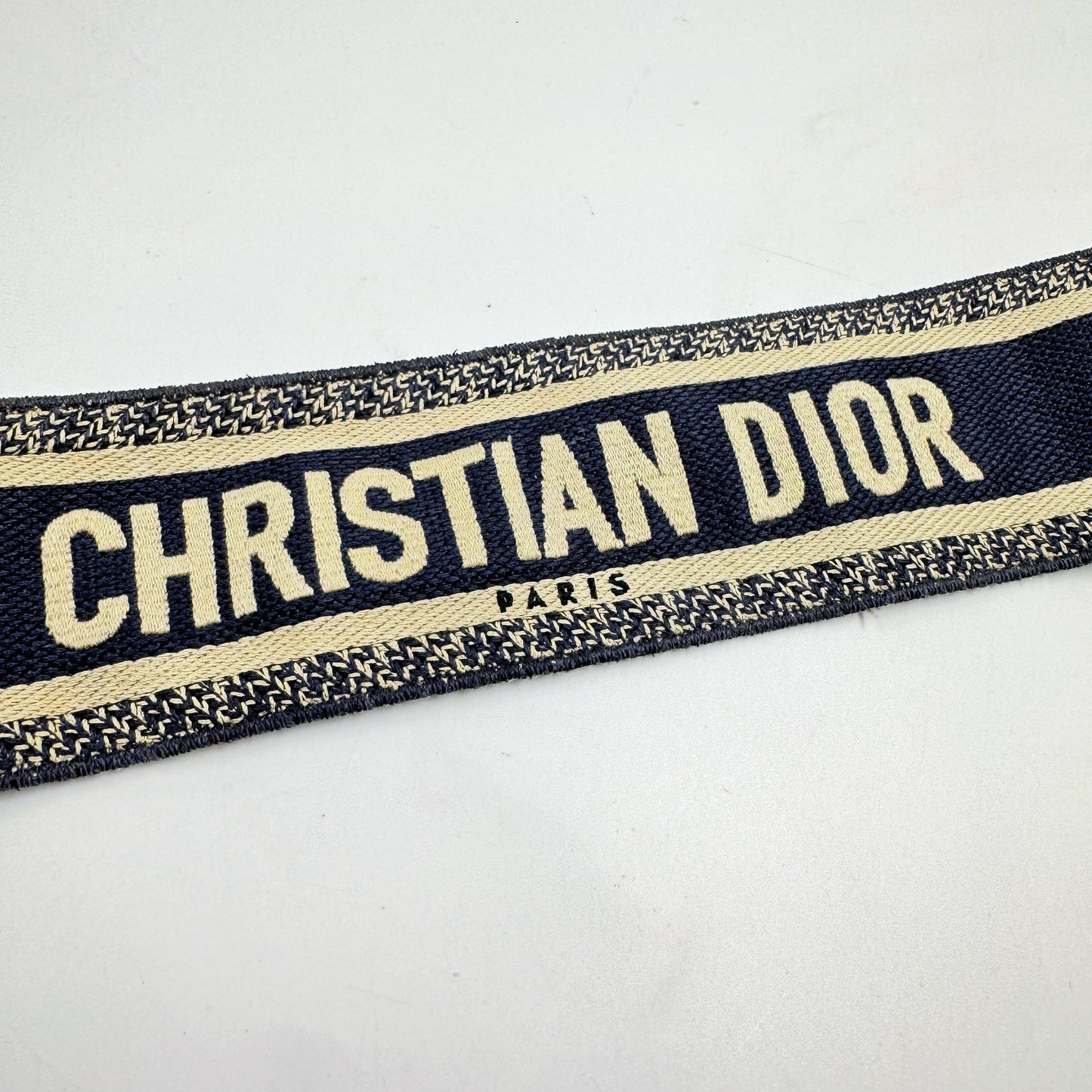 Christian Dior Paris Embroidery Blue Adjustable Shoulder Strap TWS